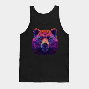 Neon Floral Bear Tank Top